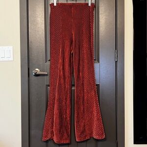 Free People Vibrant Red Flare Pants